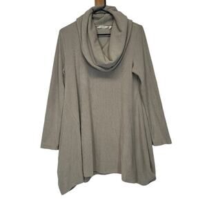 Soft Surroundings Darcey Tan 3/4 Sleeve Cowl Neck Tunic‎ Sweater Size S